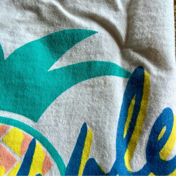 Vintage Pineapple Beach Club Barbados Double Sided Cropped Graphic T-shirt XS - Picture 6 of 6